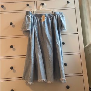 Forever 21 off the shoulder denim dress